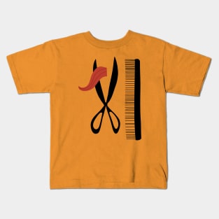 Snip Barber Scissors and Comb Kids T-Shirt